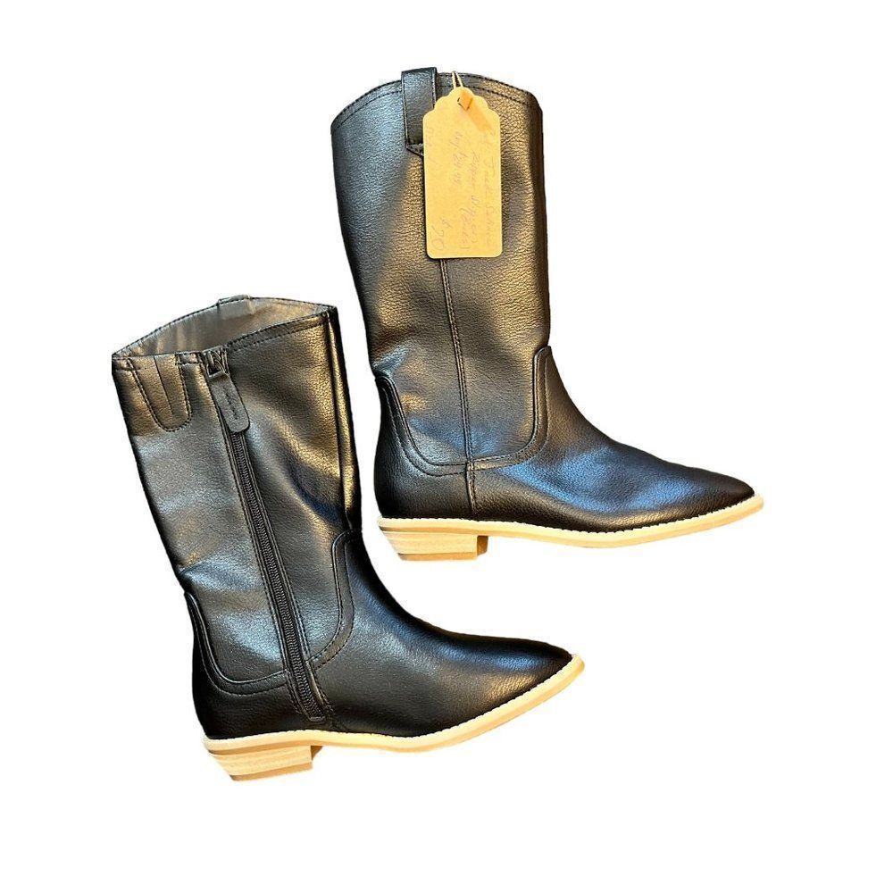 Cat & Jack Sahara Zipper Slip-On‎ Black Boots Children Size 1 NWT